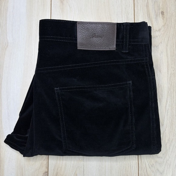 Brioni Other - Brioni STELVIO Soft Cotton Luxury Corduroy Black Pants Mens 38x35 Italy